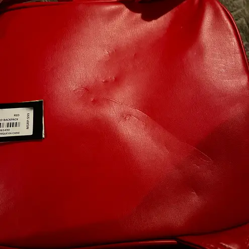 Badgley Mischka Backpack Red Studded Quilted Mini New With Tags