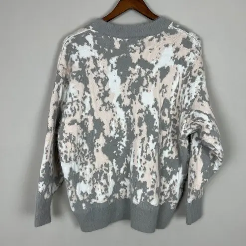 FRNCH Paris Sweater Womens S/M Nadera Fuzzy Crew Neck Knit Gray White Soft Cozy Size M - Image 7