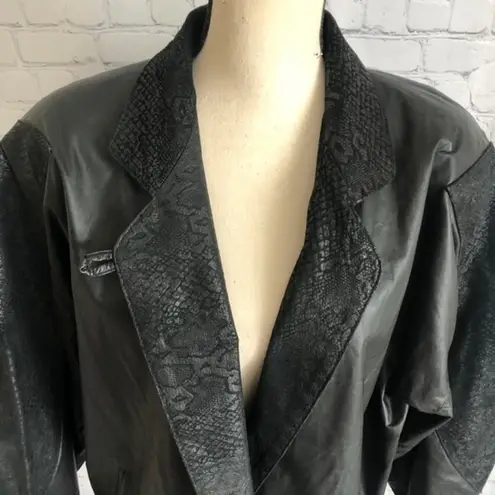 Vintage 80's Evan Arpelli Oversize Gothic Funky Leather Jacket Size M Black Size M