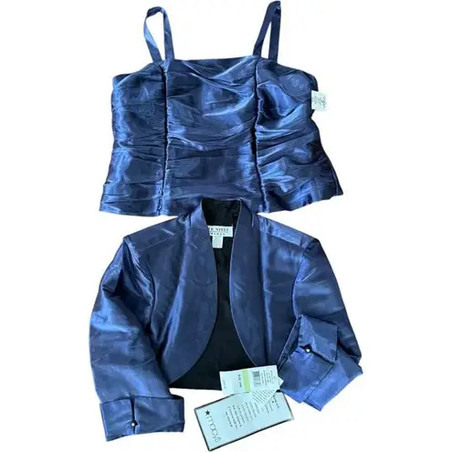 NWT J. R. Nites by Caliendo shimmery twin set bolero & ruched Camisole purple 2X