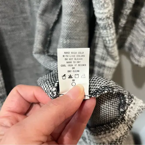 MELLODAY Womens Open Front Trench Coat Size Large White Black Classic