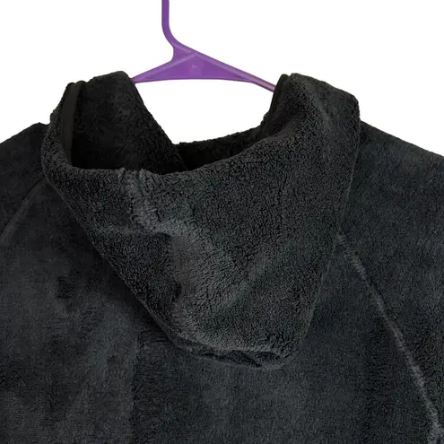 Lena Size Medium Black Fleece Jacket Hoodie Zippered Front Zippered Poc…
