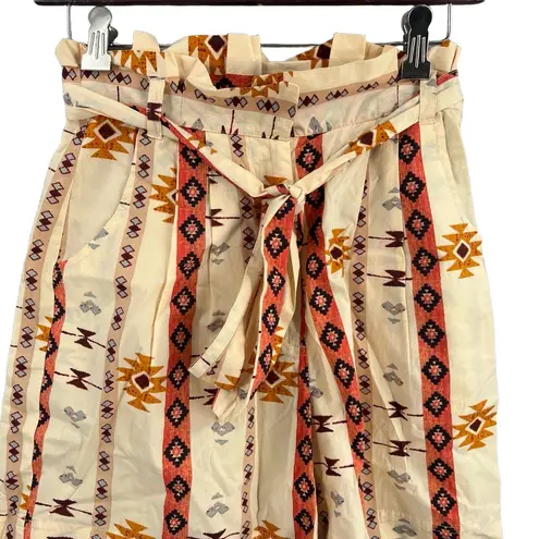 Never Fully Dressed Shorts Bridget Paperbag Cream Geo Print Tie