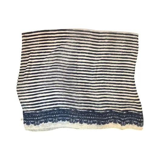 Unbranded Women Chic Chevron Stripe Infinity Scarf Lightweight Fashion Accessory White