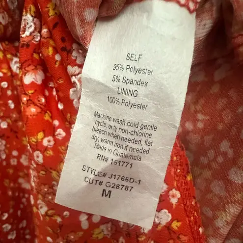 Gilli Wide Leg Floral Sleeveless Jumpsuit Size Medium Side Tie Stretchy NWT Red