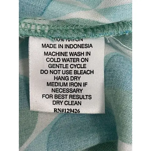 Escapada Living Turquoise Mod Groovy Geo Dress 3/4 Sleeves Back Cutout Size XS