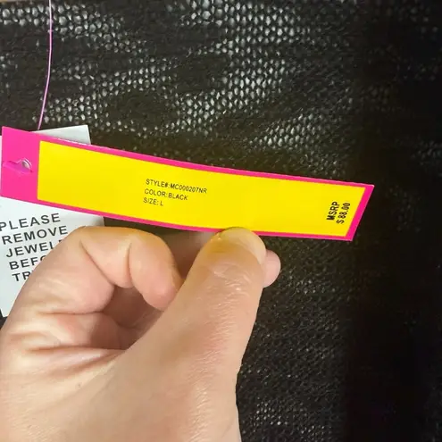 Catherine Malandrino NWT Women’s Open Knit Slub Cardigan in Black Size L