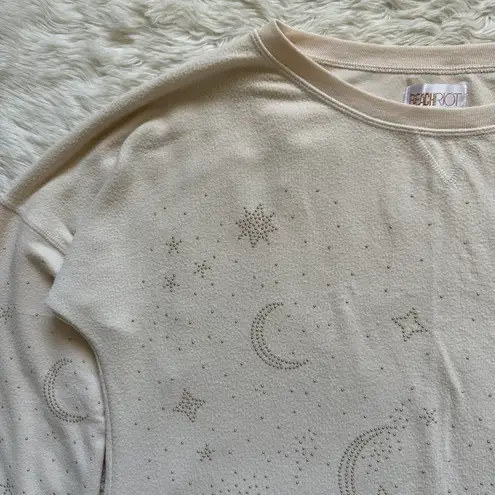 Beach Riot Sweater Moon and Stars Studded Embellished Long Sleeve Cream L