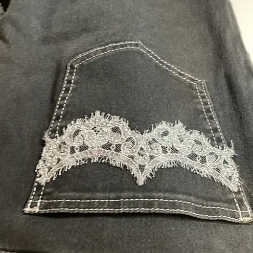 Stizzoli Jeans Dark Wash White Stitching Embroidered Pockets Italy Gray Size 32