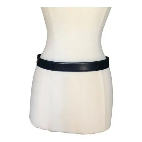 Cipriani Belt Glazed Cowhide On PVC Lining Black Gold Tone Buckle Size Large