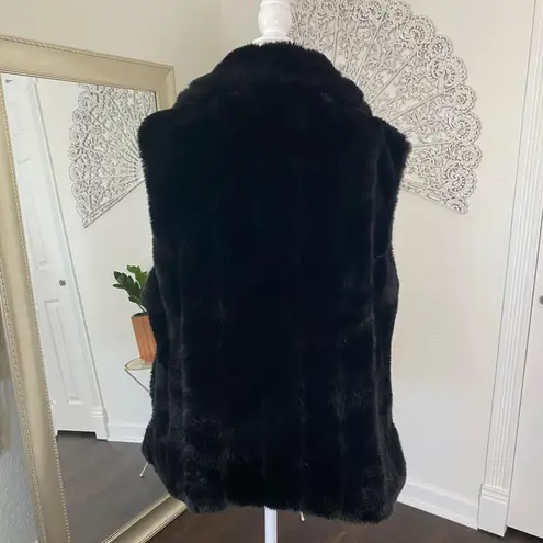 Vintage Casual Living Teddy Charm Thick Black Fuzzy Faux Fur Chunky Vest XL