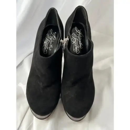 Alejandro ingelmo Black Suede Purple Platform Bootie heels Size 39