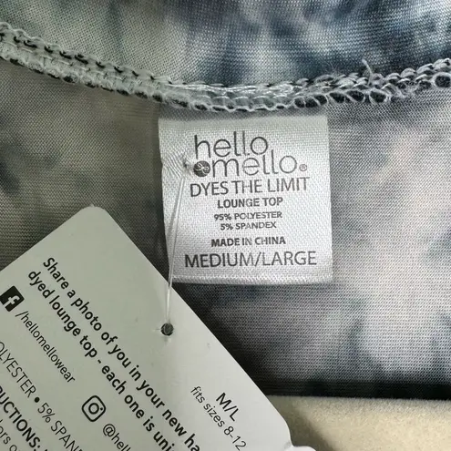 Hello Mello Navy Dye the Limit Top with Pouch Size Medium NWT Blue