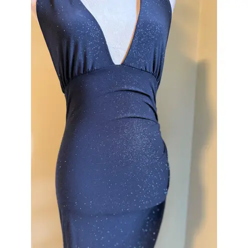 Windsor Y2K Sparkly Halter Neck Asymmetrical Midi Dress Small party Whimsi boho fairy s