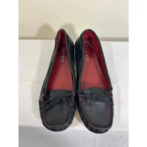 Women's Lauren Ralph Lauren Black Leather Loafers Size 9.5