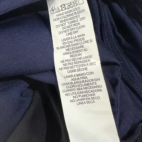 La Blanca SZ 14 Linea Costa Swim Tankini Top Tie Halter Padded Indigo Navy Blue