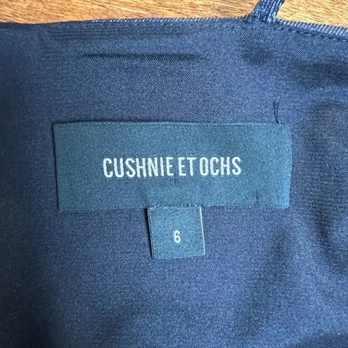 Cushnie et Ochs Midi Dress Womens 6 Blue Denim Sheath Slit Sleeveless Designer