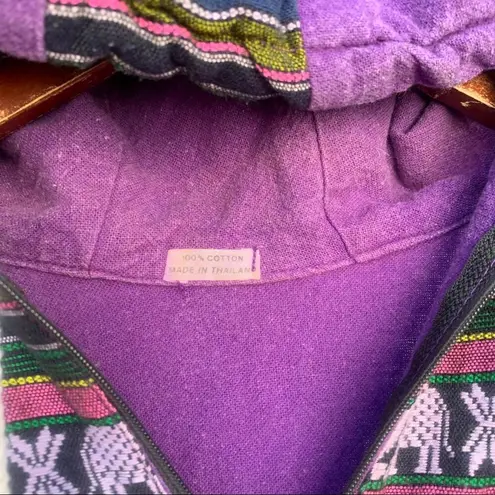 Vintage elephant tapestry accent purple hoodie Size L