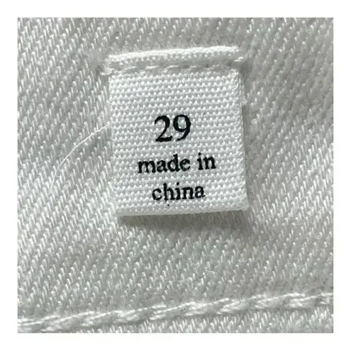 A loves A White Denim Mini Skirt Lightly Distressed Pockets Women Size 29