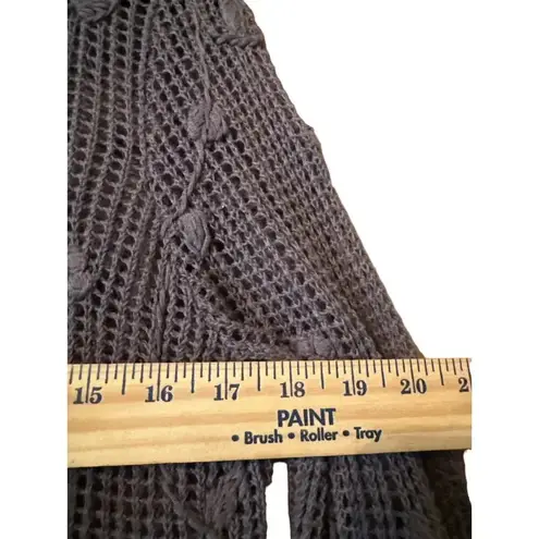 J. Jill Cotton/Linen Blend open weave delicate cardigan taupe LP Gray Size L