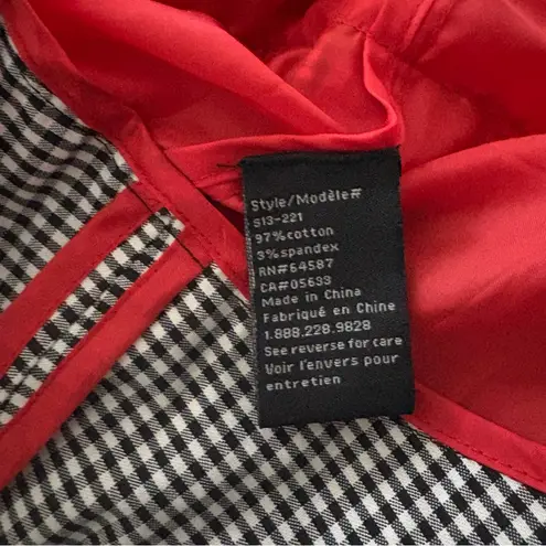 UBU Black White Gingham Check Ruffle Trim Trench Coat, Sz M Size L