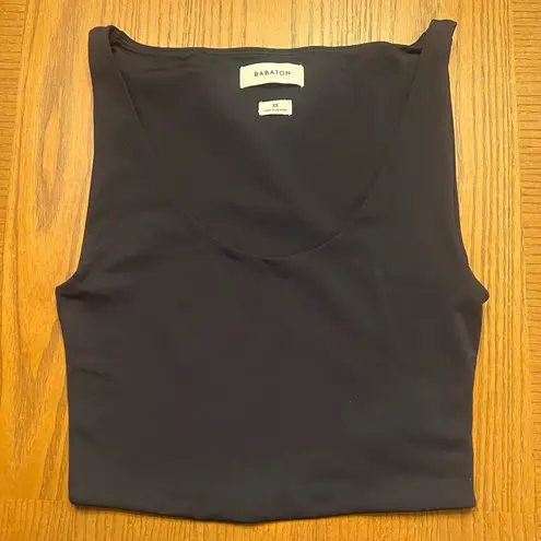 Babaton by Aritzia Contour Smoothing Cropped Scoopneck Tank Top Black Size XS