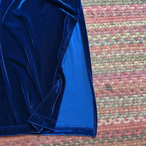 VTG BLUE VELVET MAXI SKIRT WESTERN BOHO COUNTRY Size M