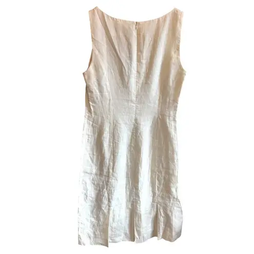 Loro Piana NWT Cream Sleeveless Linen Midi Dress - size 44 (US 12)