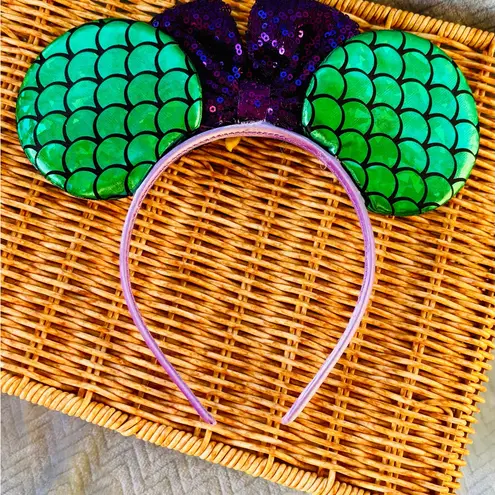 Adorable Ariel The Little Mermaid inspired Mouse Ears headband Green