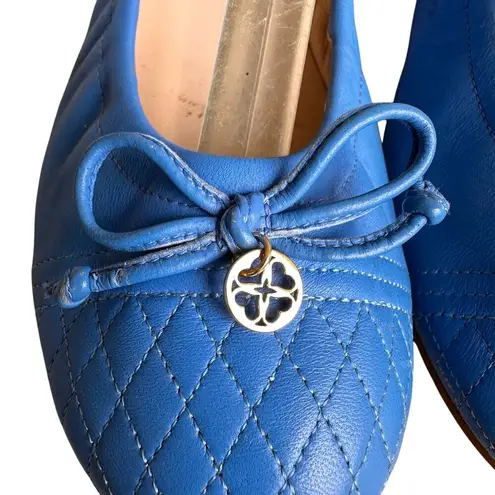 L K Bennett London Royal Blue Nappa Leather Sissy Ballet Flats 38 5 US 8 5 Size undefined