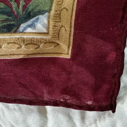 Club 7 Echo Vintage 100% Silk Cottagecore Floral Grandmacore Scarf Brown