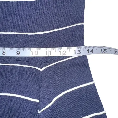 Alice + Olivia  Bolton Sleeveless Navy Stripe Fit And Flare Dress MEDIUM