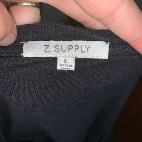 Z Supply  black oversized L 1/4 button knit normcore tee