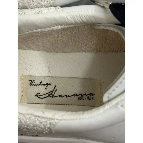 Vintage Havana Grant Silver Glitter White Leather Sneakers 6