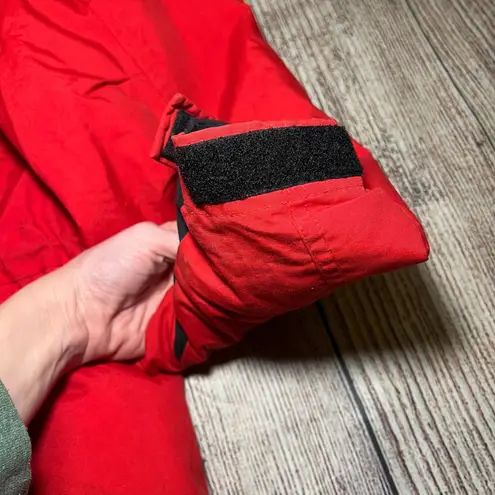 LL Bean Womens Red Black Insulated Ski Snowboard Jacket Parka Large Hooded 90s