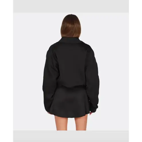 OW Collection Vegas Satin Jacket Black Womens Size Small