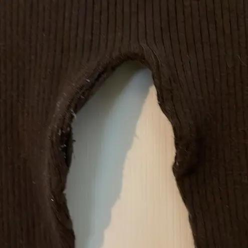 M. Kran Dark Brown Ribbed Leggings Marked One Size But Really Fits a Small Best