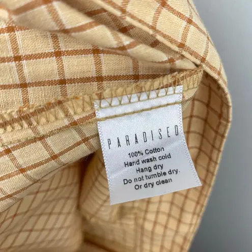 Paradised Bronze Plaid Pleated Cotton Jamie Shorts Large Net A Porter Orange