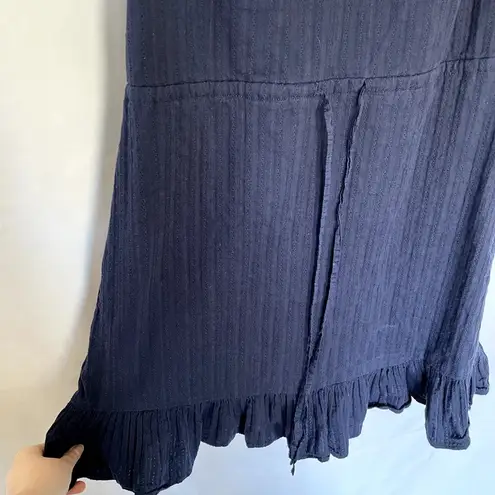 Draper James navy blue flutter sleeve v-neck sundress drawstring waist cotton M - Image 5