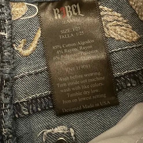 ✨ Rebel Jeans Bootcut Rhinestone Embellished Denim ✨ Blue Size 1J