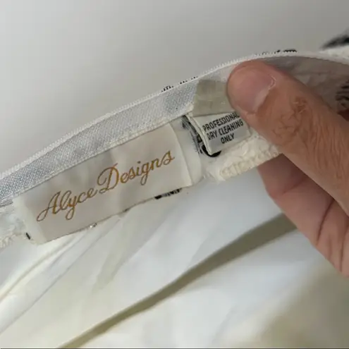 1980s 'Alyce Designs' Sequinned Cocktail Dress Evening Formal Gown Sz 8 Black