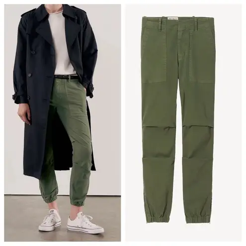Nili Lotan Cropped French Military Pant In Camo Army Green
