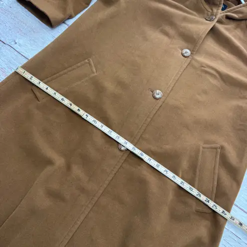 Bernardo Wool Cashmere Blend Women’s Long Hooded Coat Camel Brown Size XL