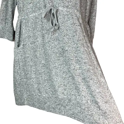 Soft Surroundings Easy Living drawstring waist gray sweater knit dress