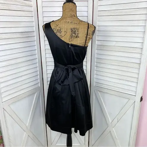 Teeze Me Juniors Satin Taffeta One Shoulder Rosettes Dress Black 11