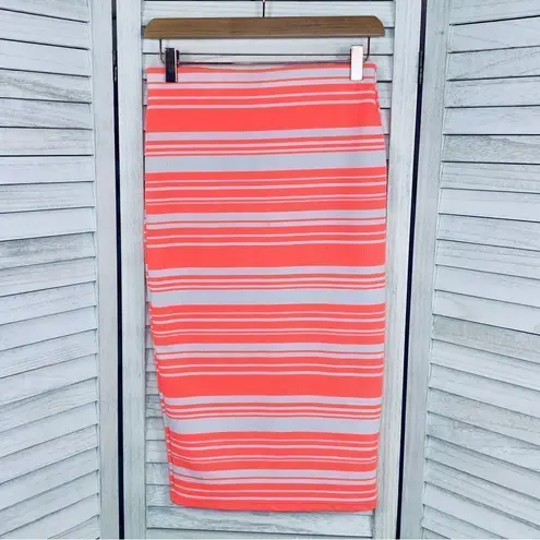 Brat Star Neon Striped Pencil Skirt Small White Pink