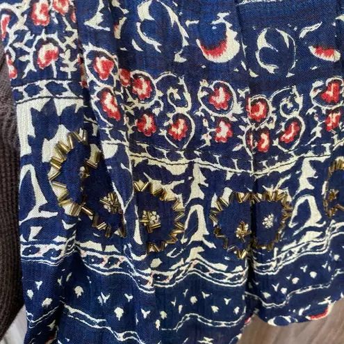 Jane Ashley Vintage Beaded Boho Midi Skirt Indie Artsy Hippie Style Large