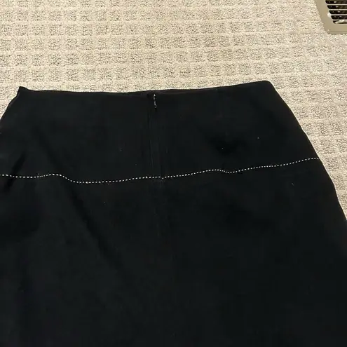 Dalia Collection Pencil Skirt Womens 12 Black Tan Top Stitch Vintage 90s Y2K