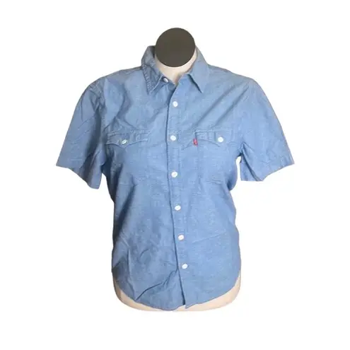 Levi's Levi’s top standard woman’s blue western button down collared shirt Sz Medium