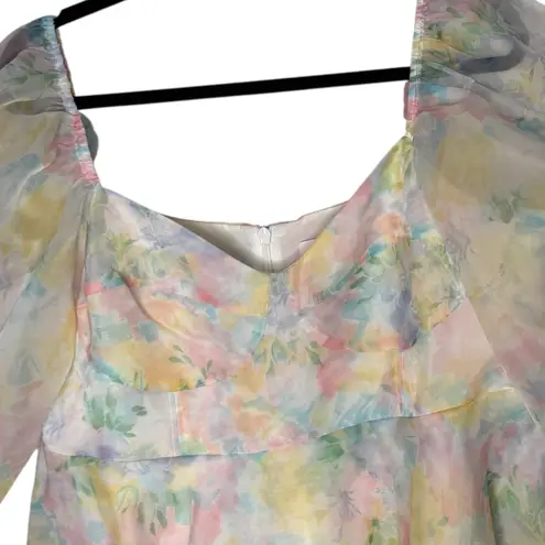 Selkie The Princess Mini Dress Stepmom Pastel Puff Sleeves Womens 1X Whimsical Pink